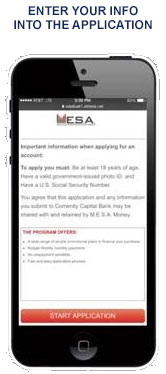 Step 3 in applying for financing from M.E.S.A.